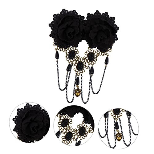 AUTSUPPL Gothic Haarnadel Haarspange Mit Spitze Für Halloween Party Stilvolle Kopfbedeckung Aus Schwarzem Material Für Frauen Und Mädchen Vintage Design Leicht Und Stabil Für Cosplay Und von AUTSUPPL