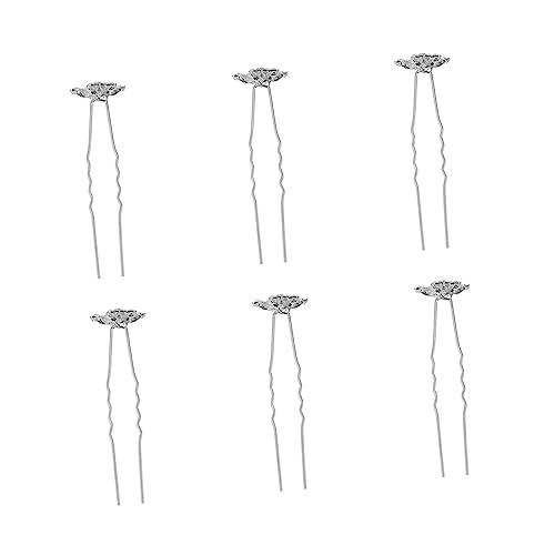 AUTSUPPL 6 Stück Hochzeits Haarspangen Strass Glitzer U-förmig Handgefertigte Schneeflocken Haarnadeln Für Frauen Brautkopfbedeckung Hochzeitsaccessoires Weihnachts Haarschmuck von AUTSUPPL