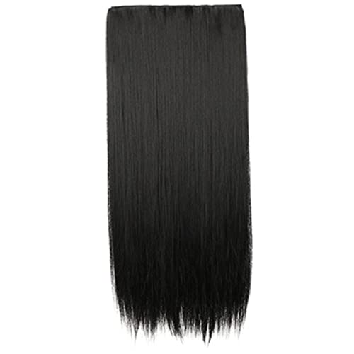 AUTSUPPL Langes Glattes Haarteil Zum Einclipsen Schwarze Haarverlängerung Für Frauen Aus Synthetik Natürlicher Look Kopfschmuck Hightempseide Langlebig Wiederverwendbar von AUTSUPPL