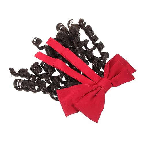 AUTSUPPL Lockige Perücke im Vintage-Stil lange gewellte Perücke für Damen Abschlussball-Perücke Party-Perücke Tanzparty-Accessoire Pferdeschwanz-Verlängerung von AUTSUPPL