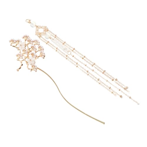 AUTSUPPL Vintage Haarstäbchen mit Quaste und Blumen Chinesischer Retro Haarschmuck Goldene Haarnadel für Braut Party Hochzeit und Cosplay Eleganter Haarkamm für Damen und Mädchen von AUTSUPPL