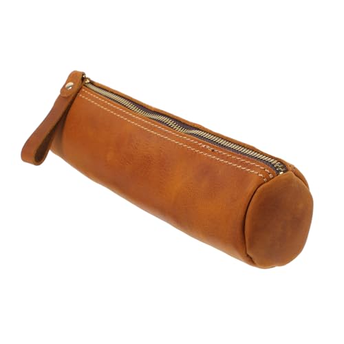 AUTSUPPL Retro Leder Stiftetasche Für Stifte Und Schreibwaren Praktische Aufbewahrung Für Büro Und Schule Vintage Echtes Leder Für Zu Besonderen Anlässen von AUTSUPPL