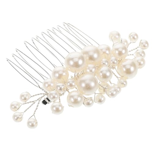 AUTSUPPL Brautschmuck Haarkamm Aus Perlen Und Kristallen Elegantes Haaraccessoire Für Hochzeiten Und Besondere Anlässe Leicht Und Stilvoll Für Bräute Und Brautjungfern von AUTSUPPL