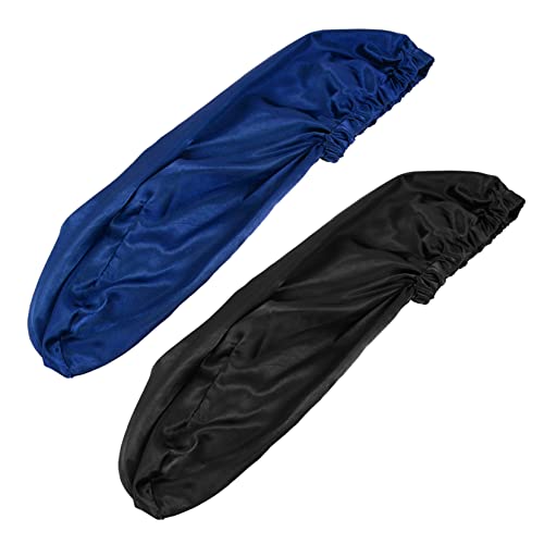 AUTSUPPL 2stücke Satin Duschhaube Mit Knoten Lange Schlafmützen Atmungsaktive Haarkappen Für Damen Für Schlafen Gesichtspflege Und Friseurarbeiten von AUTSUPPL