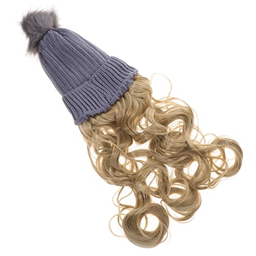 AUTSUPPL Damen Winter Beanie Mit Haarverlängerungen Lange Lockige Perücke Praktische Kopfbedeckung Für Outdoor-aktivitäten Atmungsaktiv Und Dehnbar Für Reisen Und Alltag von AUTSUPPL