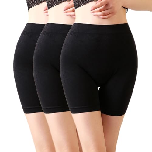 AUTUCAU Frauen Slip Hohe Taille Anti-Rutsch Unterwäsche: Bequeme Atmungsaktiv & Nahtlos Shapewear Unterhosen für Yoga, Arbeit und Alltag (3er Pack) von AUTUCAU