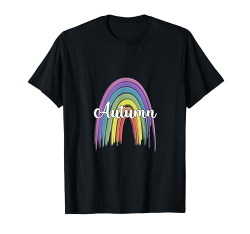 AUTUMN Damen Regenbogen Mädchen Benutzerdefinierter Name T-Shirt AUTUMN Damen Regenbogen Mädchen Benutzerdefinierter Name T-Shirt von AUTUMN Watercolor Rainbow Gift