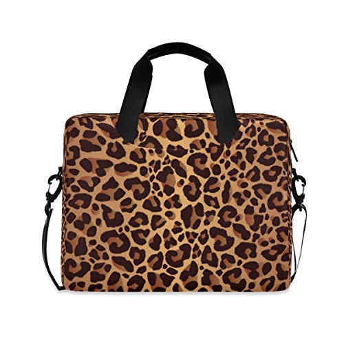 AUUXVA Laptoptasche Tier Leopard Print Laptops Sleeve Schulter Messenger Bag Aktentasche Notebook Computer Tablet Taschen mit Gurt Griff für Frauen Mann Jungen Mädchen 16 Zoll von AUUXVA