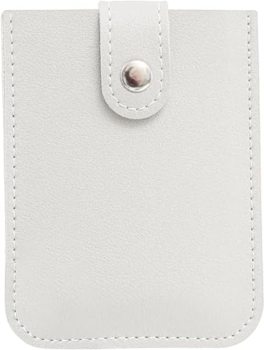 AUWIRUG Cardcarie - Pull-Out Card Organizer, Cardcarie Personalized Stackable Pull-Out Card Holder, Snap Closure Leather Business Card Holder Laminated Card Case Organizer Pouch (Light Gray-E) von AUWIRUG