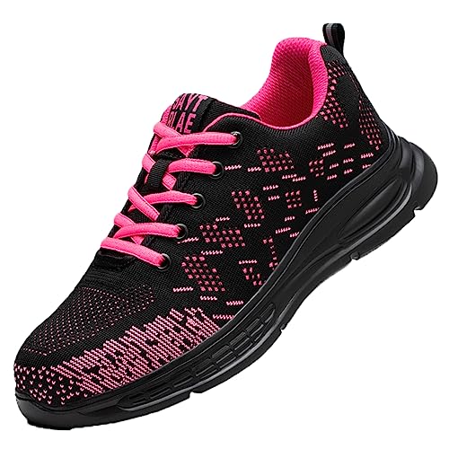 AUXDIQ Arbeitsschuhe Damen Sicherheitsschuhe Stahlkappen Schutzschuhe Leicht Stahlkappenschuhe Sportlich Arbeitsschutzschuhe Schwarz Size 34 von AUXDIQ