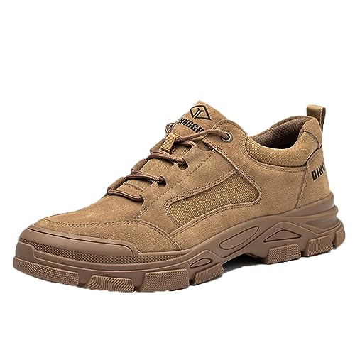 AUXDIQ Arbeitsschuhe Herren Sicherheitsschuhe Stahlkappen Schutzschuhe Leicht Stahlkappenschuhe Sportlich Arbeitsschutzschuhe Braun Size 46 von AUXDIQ