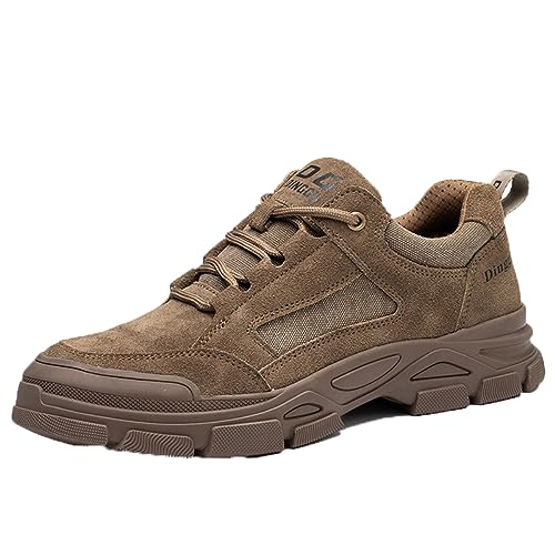 AUXDIQ Arbeitsschuhe Herren Sicherheitsschuhe Stahlkappen Schutzschuhe Leicht Stahlkappenschuhe Sportlich Arbeitsschutzschuhe Khaki Size 45 von AUXDIQ