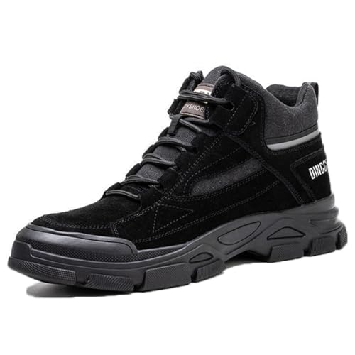 AUXDIQ Arbeitsschuhe Herren Sicherheitsschuhe Stahlkappen Schutzschuhe Leicht Stahlkappenschuhe Sportlich Arbeitsschutzschuhe Schwarz 44 EU von AUXDIQ