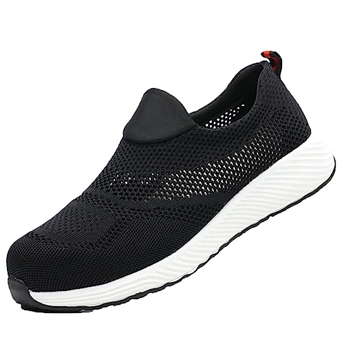 AUXDIQ Arbeitsschuhe Herren Sicherheitsschuhe Stahlkappen Schutzschuhe Leicht Stahlkappenschuhe Sportlich Arbeitsschutzschuhe Schwarz Size 38 von AUXDIQ