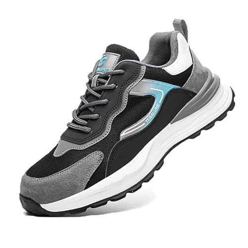AUXDIQ Arbeitsschuhe Herren Sicherheitsschuhe Stahlkappen Schutzschuhe Leicht Stahlkappenschuhe Sportlich Arbeitsschutzschuhe Schwarz Size 45 von AUXDIQ