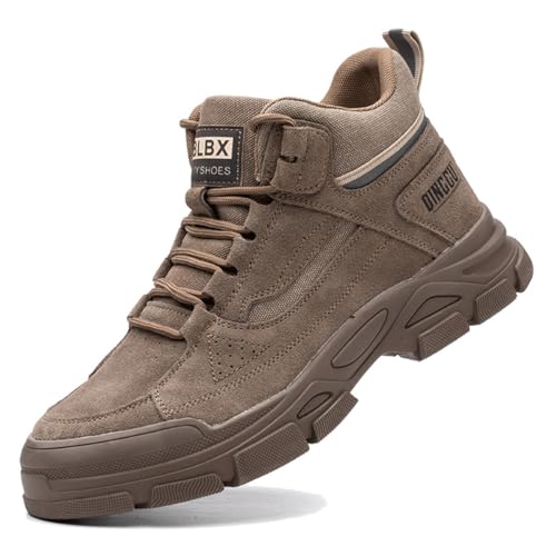 AUXDIQ Arbeitsschuhe Herren Sicherheitsschuhe Stahlkappen Schutzschuhe Leicht Stahlkappenschuhe Sportlich Arbeitsschutzschuhe Stil1 Khaki Size 44 von AUXDIQ