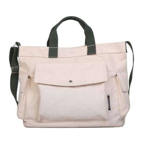 AUXDIQ Canvas Tote Bag für Frauen Crossbody Tote Bag mit Mehreren Taschen Canvas Crossbody Bag Top Handle Umhängetasche Arbeit Tote Bags von AUXDIQ