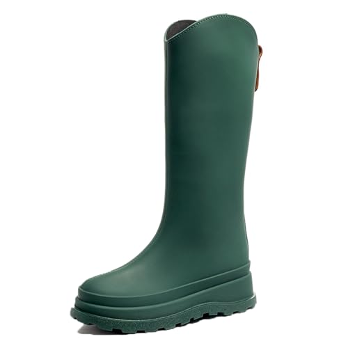 AUXDIQ Damen Regenstiefel Wasserdicht Leichte Gartenschuhe Stil1 Grün 40 EU von AUXDIQ