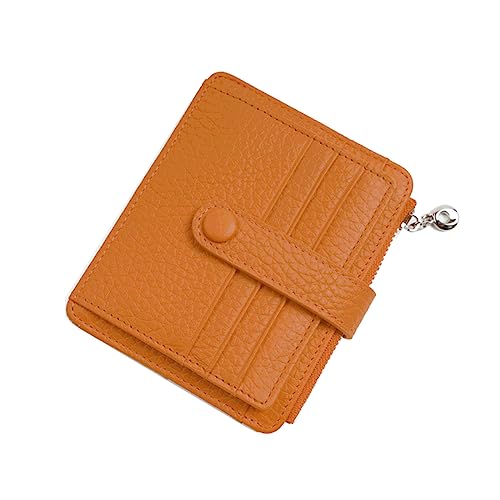 AUXDIQ Frauen Leder Kreditkarteninhaber RFID-Blockierung Slim Leder Brieftasche, Minimalist Karteninhaber kleine Brieftasche mit Münzfach, Thin Front Pocket Brieftaschen mit 6 Kartenfächern von AUXDIQ