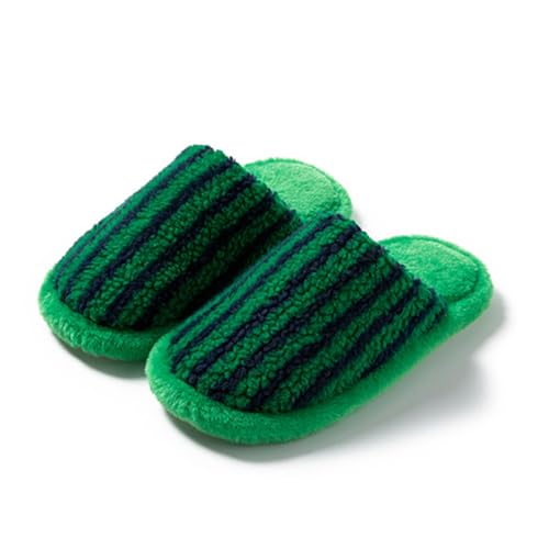 AUXDIQ Hausschuhe Damen Pantoffeln im Herbst und Winter Wärme Plüsch rutschfeste Drinnen und Draußen Schuhe, Grün, 35/36 EU von AUXDIQ