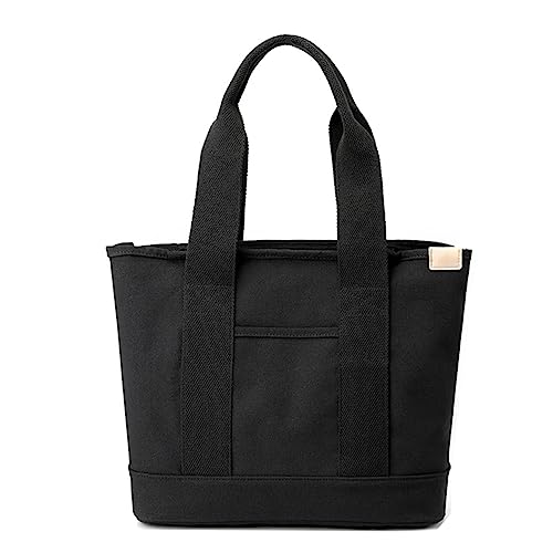 AUXDIQ Multi-Pocket Tote Bag mit Reißverschluss, Canvas japanische handgemachte Handtasche mit Fächern, Multifunktions Crossbody Shouder Bag Changing Bag für Frauen Arbeit Reisen von AUXDIQ