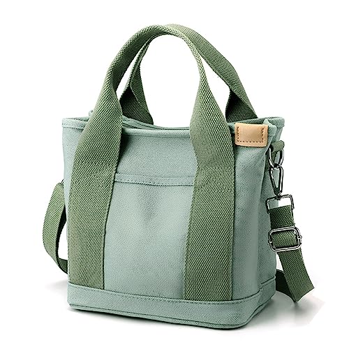 AUXDIQ Multi-Pocket Tote Bag mit Reißverschluss, Canvas japanische handgemachte Handtasche mit Fächern, Multifunktions Crossbody Shouder Bag Changing Bag für Frauen Arbeit Reisen von AUXDIQ