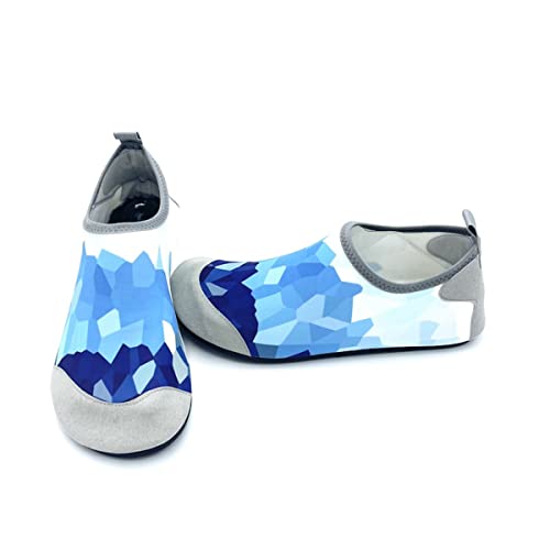 AUXDIQ Schwimmschuhe Badeschuhe Aquaschuhe Surfschuhe Wasserschuhe Strandschuhe Barfuß Schnell Trocknend für Damen Herren, Farbverlauf Blau, 36/37 EU von AUXDIQ