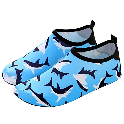 AUXDIQ Schwimmschuhe Damen Herren Badeschuhe Aquaschuhe Surfschuhe Wasserschuhe Strandschuhe Barfuß Schnell Trocknend Haiblau 39/40 EU von AUXDIQ