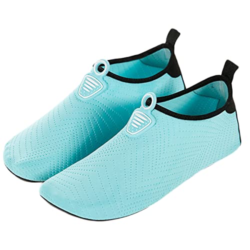 AUXDIQ Schwimmschuhe Damen Herren Badeschuhe Aquaschuhe Surfschuhe Wasserschuhe Strandschuhe Barfuß Schnell Trocknend Hellblau 37/38 EU von AUXDIQ