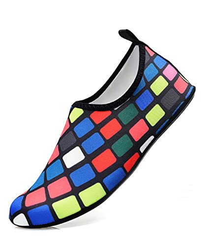 AUXDIQ Schwimmschuhe Badeschuhe Aquaschuhe Surfschuhe Wasserschuhe Strandschuhe Barfuß Schnell Trocknend für Damen Herren von AUXDIQ
