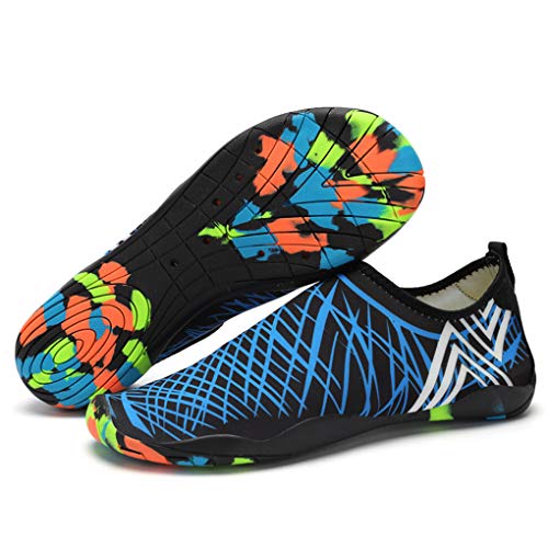 AUXDIQ Schwimmschuhe Badeschuhe Aquaschuhe Surfschuhe Wasserschuhe Strandschuhe Barfuß Schnell Trocknend für Damen Herren von AUXDIQ