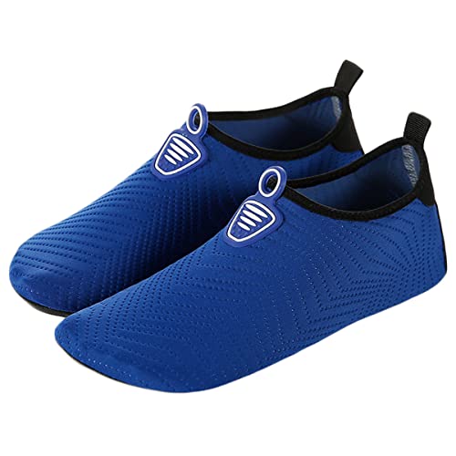AUXDIQ Schwimmschuhe Damen Herren Badeschuhe Aquaschuhe Surfschuhe Wasserschuhe Strandschuhe Barfuß Schnell Trocknend Blau 43/44 EU von AUXDIQ