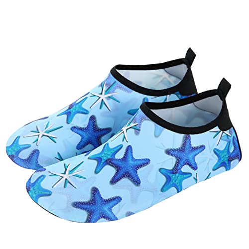 AUXDIQ Schwimmschuhe Damen Herren Badeschuhe Aquaschuhe Surfschuhe Wasserschuhe Strandschuhe Barfuß Schnell Trocknend Stern Blau 39/40 EU von AUXDIQ