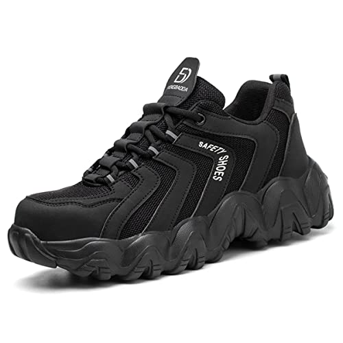AUXDIQ Sicherheitstrainer Herren Damen Stahlkappe Trainer leichte Sicherheitsschuhe für Frauen atmungsaktiv Arbeit Stiefel von AUXDIQ