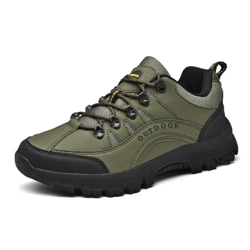 AUXDIQ Wanderschuhe Herren Trekkingschuhe rutschfeste Outdoorschuhe Wanderstiefel Trekking-& Wanderhalbschuhe Sneaker Grün 48 EU von AUXDIQ