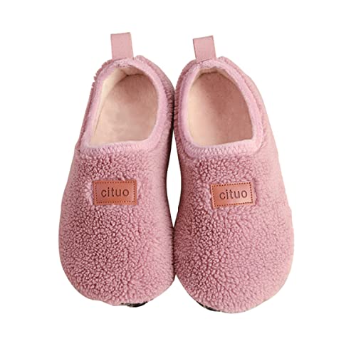 AUXDIQ Winter Hausschuhe Damen Herren rutschfeste Leichte Pantoffeln Warme Hausschuhe für Drinnen und Draussen, Rosa, 37/38 EU von AUXDIQ