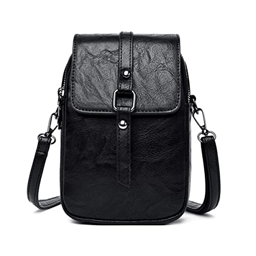 AUXDIQ Women Vintage Crossbody Phone Bag Small Messenger Bag Shoulder Bag Handbag Wallet Purse 2 Main Pockets with Earphone Hole von AUXDIQ
