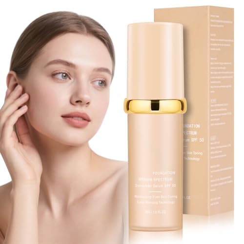 AUYAO 4 in 1 Make-up, Wasserfest Langanhaltend Changing Foundation SPF 50 Flüssige Foundation Flüssiges Makeup Vegan Olfrei Fresh Wear Make up Teint Foundation für Alle Hauttypen (A-Helle Hautfarbe) von AUYAO