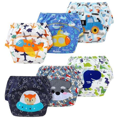 AUYAO Baby Töpfchen Trainingshose 6Pcs Baumwolle Kinder Töpfchentraining Unterwäsche Toilettentraining Höschen Kleinkinder Töpfchen Hosen Kinder Trainingshosen Jungen Mädchen Trainerhose 1-2 Jahre M von AUYAO