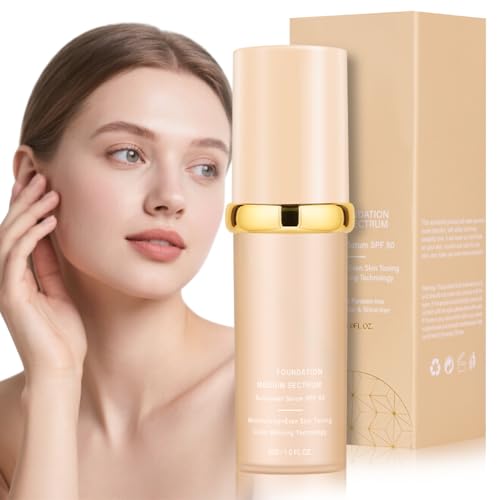 AUYAO Make-up, Wasserfest Langanhaltend Changing Foundation SPF 50 Flüssige Foundation Nude Anganhaltend Mattierend Flüssiges Makeup Vegan Olfrei Make up Teint Foundation Alle Hauttypen (B-Hautfarbe) von AUYAO