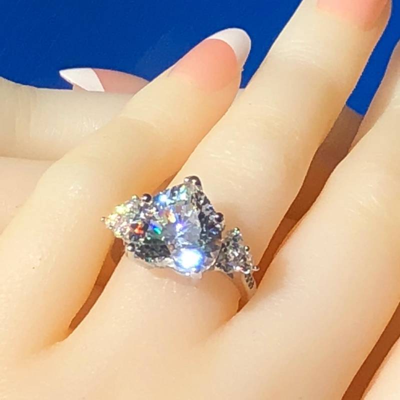 5, 6Ct Herzförmiger Simulierter Diamant Verlobungsring, 925 Sterling Silber Ring, Herzschliff, Jubiläumsring von AUZJewellery