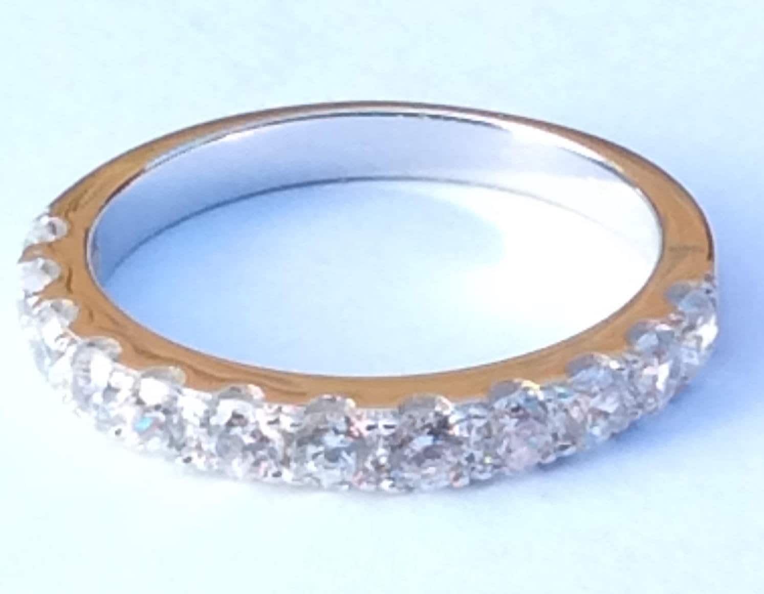 Ehering Eine Halbe Ewigkeit Simulierte Diamant Ehering, Passende Wedder, 925 Silber, Band, Ringe, Ring Für Die Frau, Trauringe von AUZJewellery