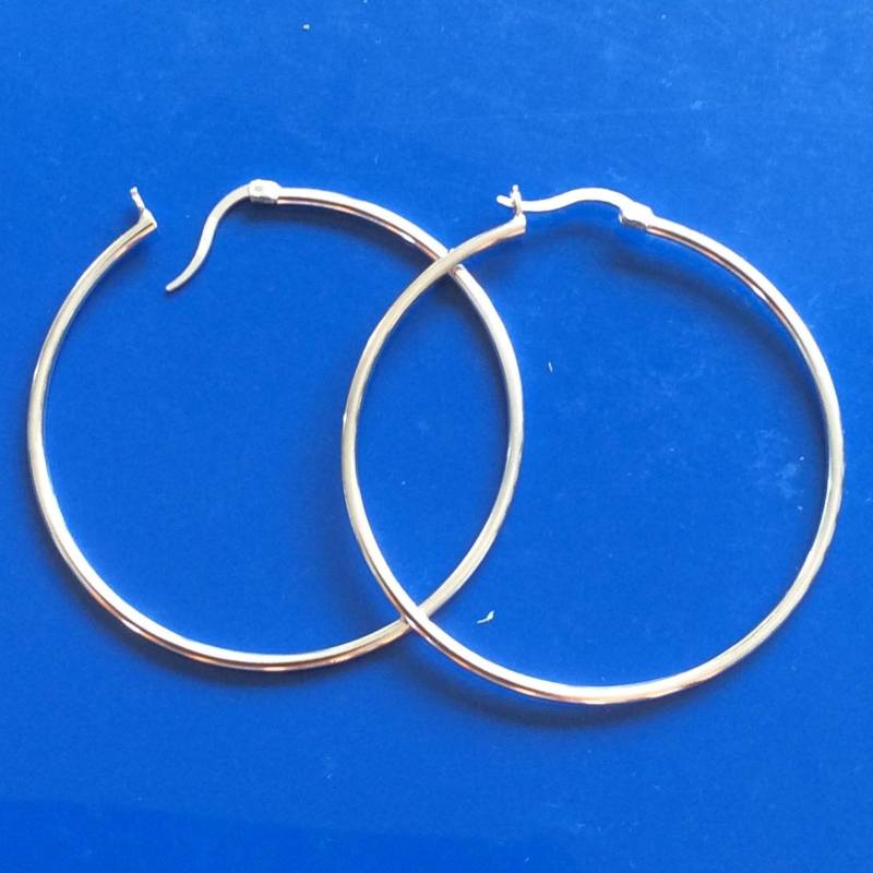 Hoop Ohrringe Echtes 990 Silber, Silber Ohrringe, Multi-Size, Größe Von 40mm - 60mm Schmuck Reines von AUZJewellery