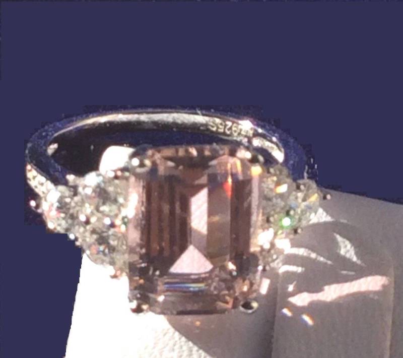 Morganit Ring Verlobungsring, Smaragd Geschnittener Sterling Silber, Smaragdschliff Ring, #4-12, Ringe von AUZJewellery