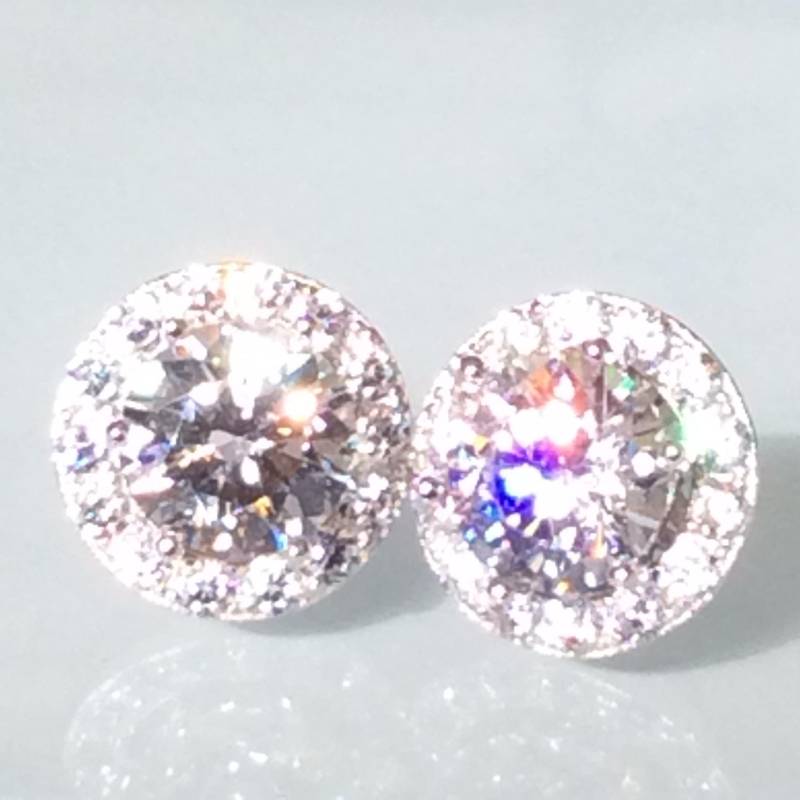 Ohrstecker Simulierte Diamanten, 6 Claws, Echtes 925 Sterling Silber, Klare Ohrstecker, Abnehmbare Halo Jacket Ohrstecker von AUZJewellery