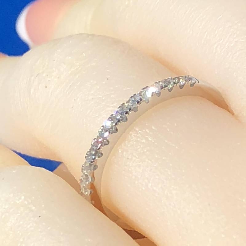 Passendes Band Ehering, Eine Halbe Ewigkeit, Echtes Silber, Passender, Geschaffener Diamant, Diamant Cz, Simulierter # 4-12 von AUZJewellery