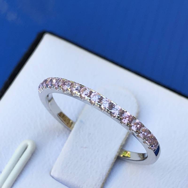 Passendes Band Ehering, Eine Halbe Ewigkeit, Echtes Silber, Passender, Geschaffener Diamant, Diamant Cz, Simulierter # 4-12 von AUZJewellery