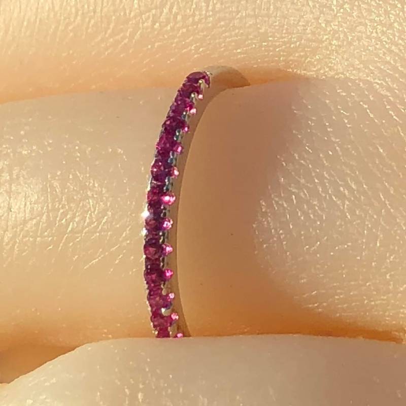 Passendes Band Ehering, Eine Halbe Ewigkeit, Echtes Silber, Passender, Geschaffener Diamant, Diamant Cz, Simulierter # 4-12 von AUZJewellery