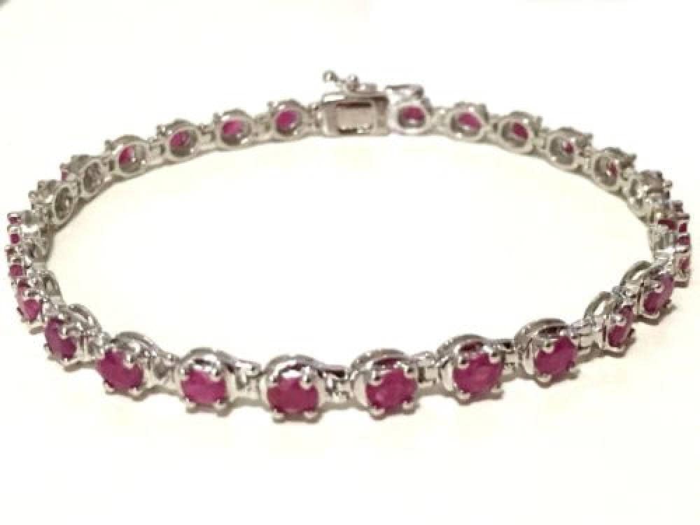 Rubin Armband 19, 5cm 7, 67 Zoll Echter Natürlicher in Echt 925 Sterling Silber Armreif, Juli Geburtsstein, Geburtsstein Armband von AUZJewellery