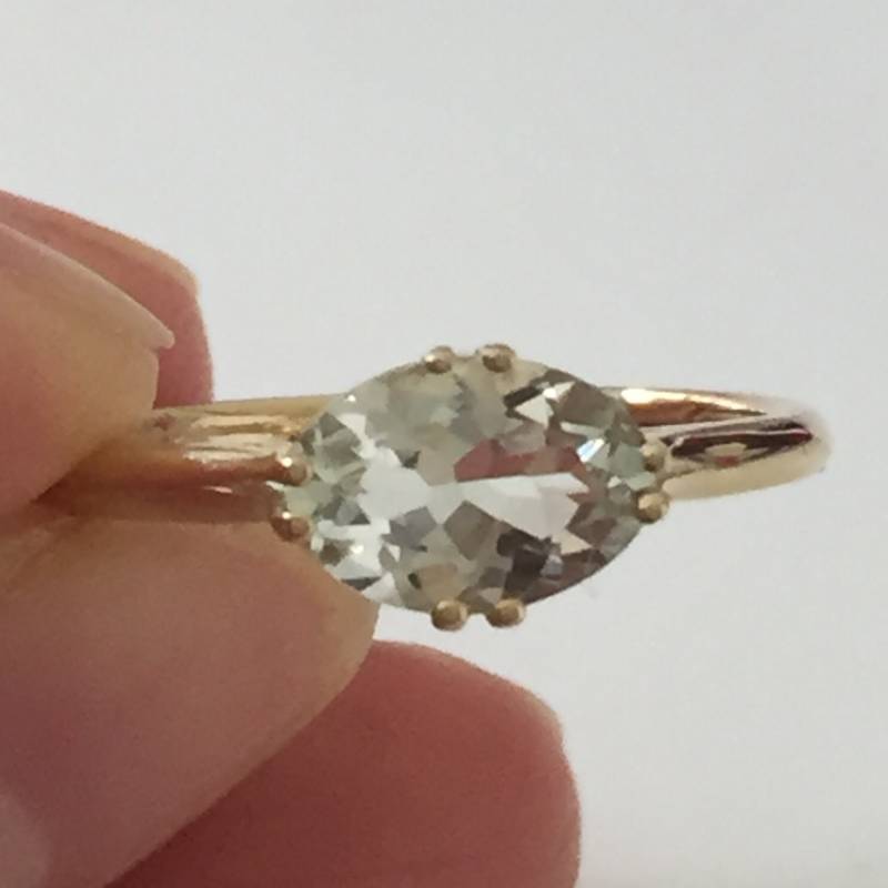 Swiss Blue Topas Ring Verlobungsring, Real 9K Gelbgold 7, 25Echte Natürliche Erde Mine Ring von AUZJewellery